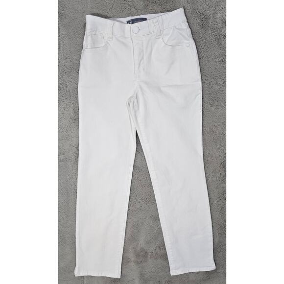 WIT & WISDOM Jeans High Rise Micro Slit Hem Straight Leg Pants, White, Sz 00 NEW - Picture 3 of 14